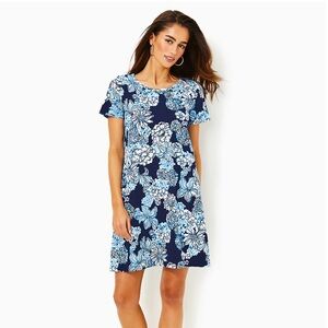 NWOT Lilly Pulitzer Cody T-shirt Dress - Low Tide Navy Bouquet All Day